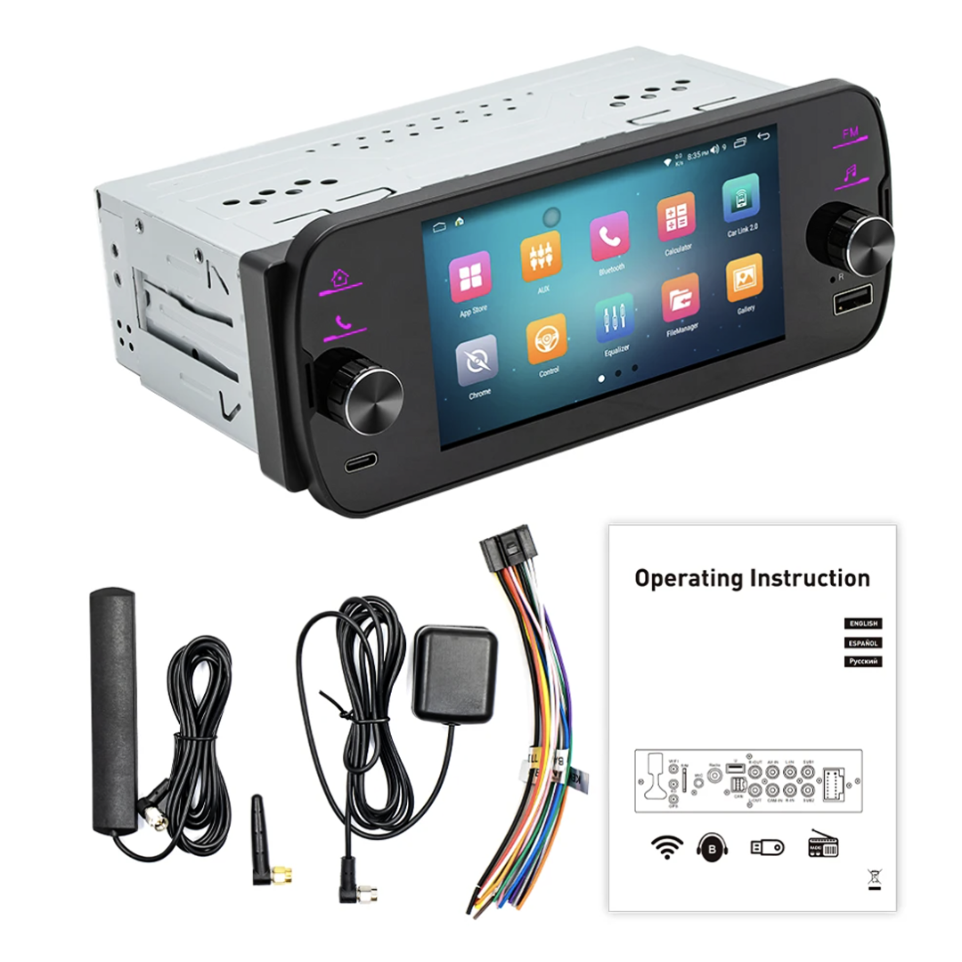 1-DIN Bilradio 5_ – GPS, CarPlay, 4G .