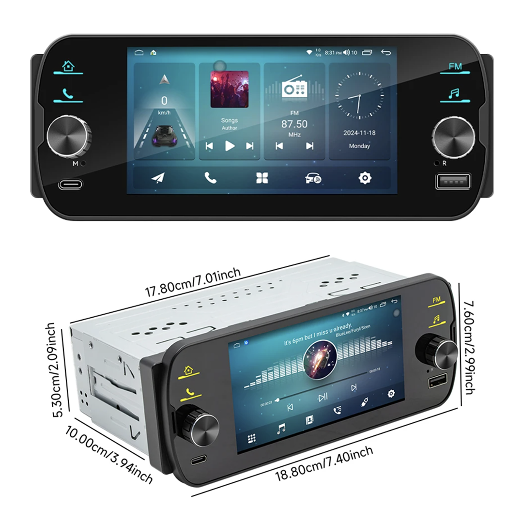 1-DIN Bilradio 5_ – GPS, CarPlay, 4G…