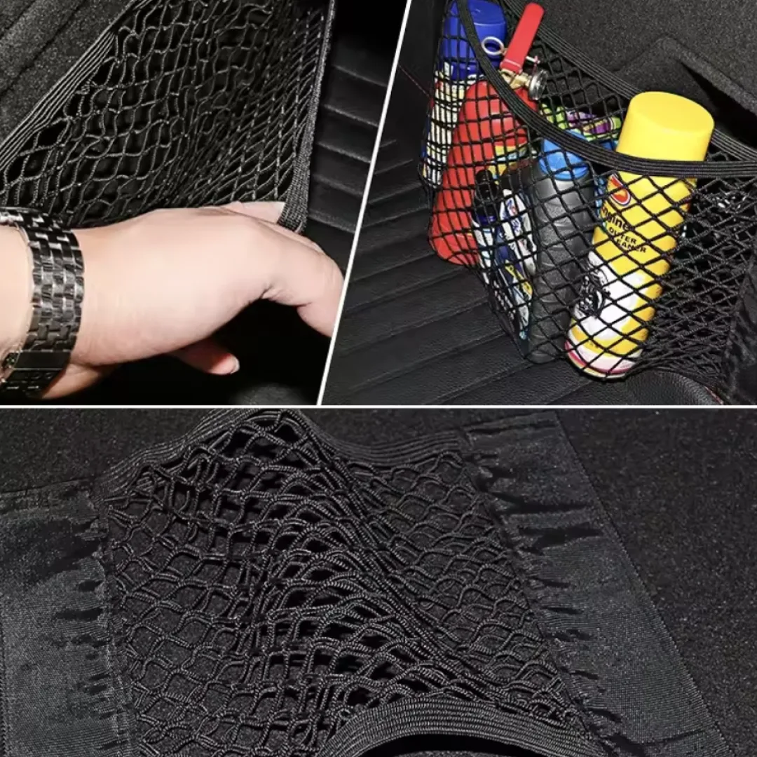 Universal Bagagerumsnet – Elastisk Opbevaringslomme til Bilens Bagsæde v3