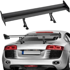 GT Wing bilspoiler 135 cm – universell matt sort double deck bakspoiler til sedan og coupé
